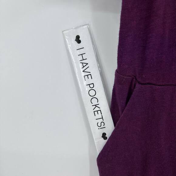 NWT Torrid Slub Mini Dress with Puff Sleeves Pockets Plum Womens Size 1 (14-16) - Picture 11 of 12